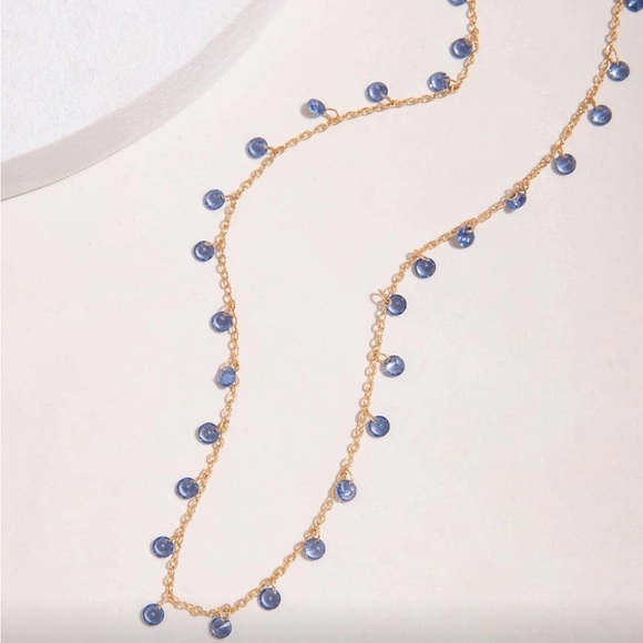 ⚠️Clearance Elegant Blue Beaded Rhinestone Necklace - Picture 5 of 6